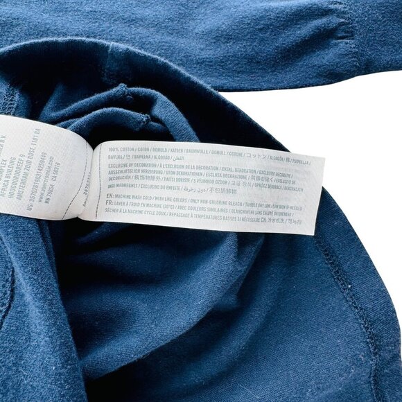 Hollister Boyfriend Tee Hoodie Small Navy Red White Cotton - Picture 3 of 6